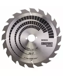 Пильный диск «Construct Wood» 250 x 30 x 3,2 мм; 20 BOSCH, фото  | SNABZHENIE.com.ua