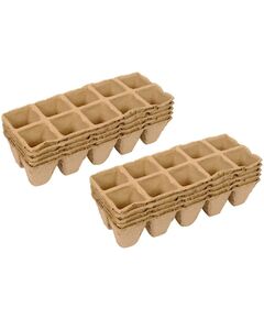 Лотки картонно-паперові під ґрунт для розсади FLO, 2 по 5 комірок - 30х30 мм, глиб - 45 мм, фото  | SNABZHENIE.com.ua