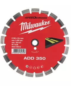 Алмазный диск SPEEDCROSS ADD 350 для асфальта MILWAUKEE, фото  | SNABZHENIE.com.ua