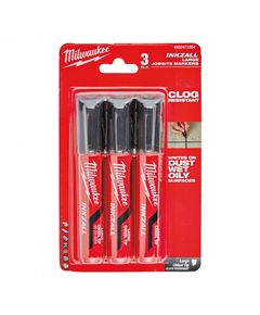 Маркер INKZALL черный L с скошенным наконечником, 3 шт., фото  | SNABZHENIE.com.ua