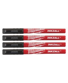 Набір маркерів INKZALL Fine Tip, чорний, тонкі, 4 шт. MILWAUKEE, фото  | SNABZHENIE.com.ua