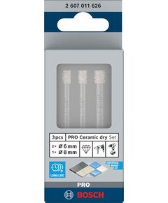Набір алмазних свердл Expert for Ceramic (6/6/8) від BOSCH, фото  | SNABZHENIE.com.ua