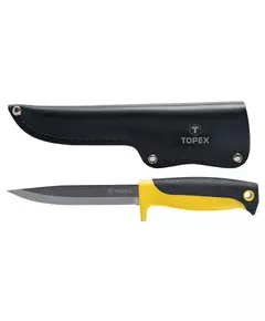 Нож универсальный, с кожанным чехлом TOPEX (98Z103), фото  | SNABZHENIE.com.ua