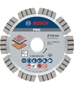 Алмазный отрезной круг BOSCH 125 мм для гранита и бетона, фото  | SNABZHENIE.com.ua