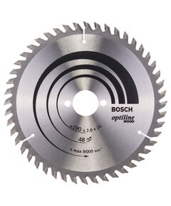 Пильний диск 190x30 мм, Z 48 для дерева Optiline Wood BOSCH 2608640617, фото  | SNABZHENIE.com.ua