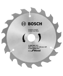 Пильний диск 160 x 20 мм (з кільцем 16 мм), 18 T по дереву ECO Wood BOSCH (2608644372), фото  | SNABZHENIE.com.ua