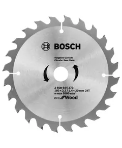 Пильний диск 160 x 20 мм (з кільцем 16 мм), 24 T по дереву ECO Wood BOSCH (2608644373), фото  | SNABZHENIE.com.ua