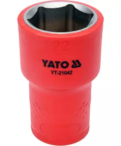 Головка торцевая диэлектрическая 6-гранная, квадрат 1/2, 22 мм, длина 55 мм, изолированная YATO (YT-21042), фото  | SNABZHENIE.com.ua