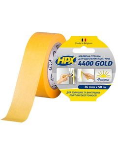 HPX 4400 “Золота” - 36мм x 50м малярна стрічка для зовнішнього використання, фото  | SNABZHENIE.com.ua