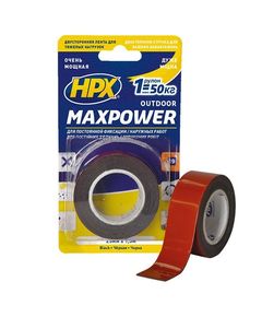 MAXPOWER OUTDOOR - черная двусторонняя лента 25мм х 1,5м HPX OT2502, фото  | SNABZHENIE.com.ua