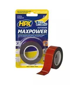MAXPOWER OUTDOOR - 25мм х 1,5м - черная двусторонняя лента  HPX (скотч) для экстремальных нагрузок, фото  | SNABZHENIE.com.ua
