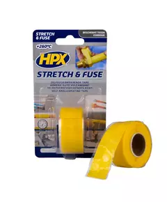 HPX Stretch&Fuse - 25мм х 3м, желтая силиконовая вулканизирующая лента для ремонта труб и электроизоляции, фото  | SNABZHENIE.com.ua