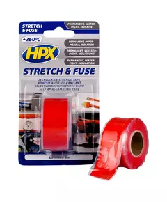 HPX Stretch&Fuse - 25мм х 3м, красная силиконовая вулканизирующая лента для ремонта труб и электроизоляции, фото  | SNABZHENIE.com.ua