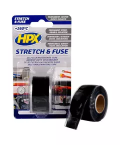 HPX Stretch&Fuse - 25мм х 3м, черная силиконовая вулканизирующая лента для ремонта труб и электроизоляции, фото  | SNABZHENIE.com.ua