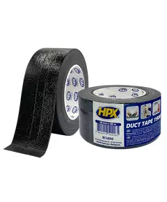 HPX Duct Tape Universal 1900 - 48мм х 50м - армована клейка стрічка, сантехнічний скотч, чорна, фото  | SNABZHENIE.com.ua