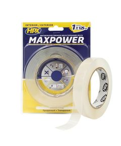 MAXPOWER - 19мм x 5м прозора двостороння стрічка HPX для важких навантажень, фото  | SNABZHENIE.com.ua