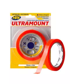 ULTRA MOUNT  - 15мм x 10м - ультра-тонкая прозрачная монтажная лента (скотч) для незаметных соединений, фото  | SNABZHENIE.com.ua