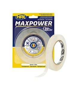 MAXPOWER 6мм x 5м - Прозрачная двусторонняя лента HPX для нагрузок, фото  | SNABZHENIE.com.ua