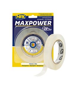 MAXPOWER 12мм x 5м - прозрачная двусторонняя лента для тяжёлых нагрузок HPX, фото  | SNABZHENIE.com.ua