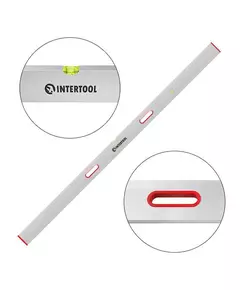 Правило-уровень 200 см, 2 капсулы, вертикальный и горизонтальный с ручками INTERTOOL MT-2120, фото  | SNABZHENIE.com.ua