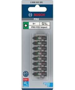 Биты PZ2 25 мм для шуруповерта BOSCH, 8 шт., Impact Control, фото  | SNABZHENIE.com.ua