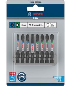 Набор ударных бит BOSCH 8 шт., фото  | SNABZHENIE.com.ua