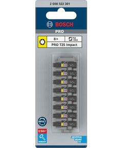 Бита ударна T25, 25 мм, 8 шт, Impact Control, BOSCH (2608522381), фото  | SNABZHENIE.com.ua
