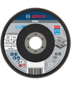 Шлифкруг лепестковый 125x22,2 мм K120 для угловой шлифмашины BOSCH, фото  | SNABZHENIE.com.ua
