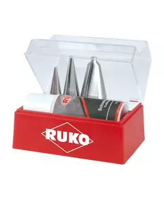 Набор конусных свёрл, размеры №1, 2, 3 HSS и 1 спрей 50 мл в пластиковой коробке RUKO (101009R), фото  | SNABZHENIE.com.ua