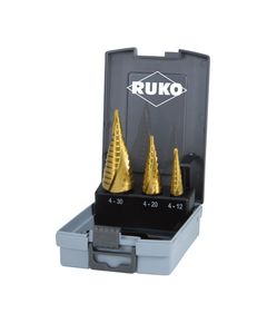 Набор ступенчатых сверл HSS TiN № 0/9,1,2 в кейсе RUKO 101026TROR, фото  | SNABZHENIE.com.ua