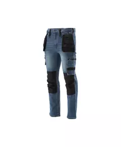 Штани робочі джинс стрейч YATO розмір L/XL- 98-106 см, ріст- 180-188см, тем-сині, 17 кишень, 71% бав, фото  | SNABZHENIE.com.ua