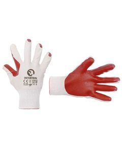 Перчатка трикотажная поликоттон, латекс, красная, 10 INTERTOOL SP-0004, фото  | SNABZHENIE.com.ua