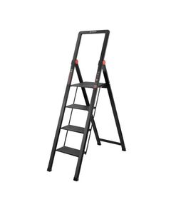 Стремянка алюминиевая Black Slim, 4 ступени, 912 мм, 150 кг, фото  | SNABZHENIE.com.ua