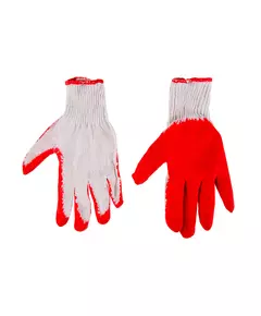 Рукавиці робочі, бавовняні, гумове покриття, червоні, розмір 9, фото  | SNABZHENIE.com.ua