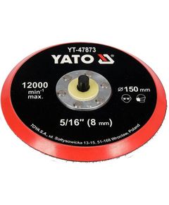 Крепёжный диск YATO 150 мм с липучкой и шпинделем 5/16 YT-47873, фото  | SNABZHENIE.com.ua