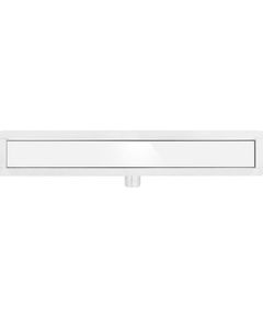 Трап подлоговый линейный из нержавеющей стали FALA WET-DRY WHITE GLASS; 70х 7х 2 см, сифон- 52 мм, фото  | SNABZHENIE.com.ua