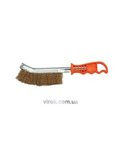 Щітка дротяна ручна VOREL: латунний дріт, пластикова ручка [25/100], фото  | SNABZHENIE.com.ua