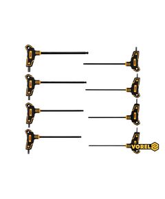Набор ключей шестигранных с шариковым наконечником VOREL : тип Т, HEX 2.5-10 мм, L=100-200 мм, 8 шт., фото  | SNABZHENIE.com.ua