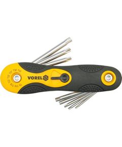Ключ TORX L-подібний VOREL : розкладний, Т9-Т40 Cr-V, 8 елем., фото  | SNABZHENIE.com.ua