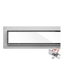 Трап для душу з нержавіючої сталі WHITE GLASS FALA; 60х 7х 7 см, фото  | SNABZHENIE.com.ua