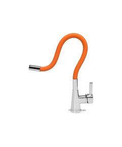 Смеситель воды FALA FLEXIBLE для раковины с гибким оранжевым душем, фото  | SNABZHENIE.com.ua