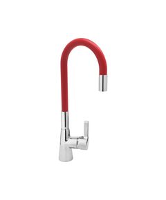 Смеситель воды FALA FLEXIBLE для раковины с гибким красным шлангом, фото  | SNABZHENIE.com.ua