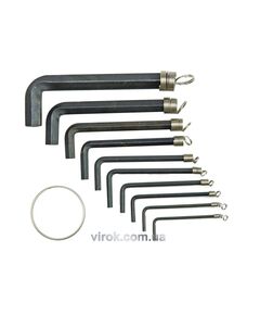 Ключи 6-гранные L-образные VOREL: на кольце, М1,5-10. Набор 10 шт., фото  | SNABZHENIE.com.ua