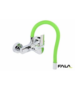 Настінний змішувач води FLEXIBLE FALA з гнучкою зеленою лійкою, фото  | SNABZHENIE.com.ua