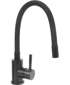 Смеситель FALA BLACK FLEXIBLE с черной гибкой лейкой, фото  | SNABZHENIE.com.ua