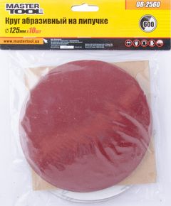 Круг шлифовальный MASTERTOOL 125 мм, зерно 600, 10 шт., липучка, фото  | SNABZHENIE.com.ua