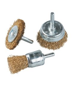 Щітки MASTERTOOL з латунної проволоки 3 шт (25/50 мм, 50 мм) 19-9300, фото  | SNABZHENIE.com.ua