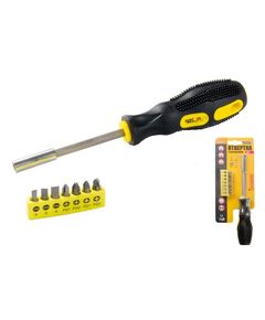 Отвёртка магнитная MASTERTOOL с 7 насадками 25 мм (SL/PH/PZ) 40-0142, фото  | SNABZHENIE.com.ua