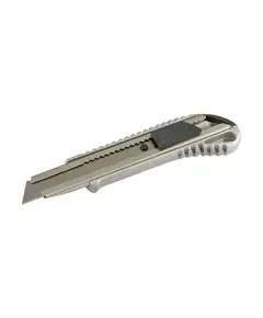 Нож MASTERTOOL 18 мм металлический с направляющей кнопочный фиксатор 17-0128, фото  | SNABZHENIE.com.ua