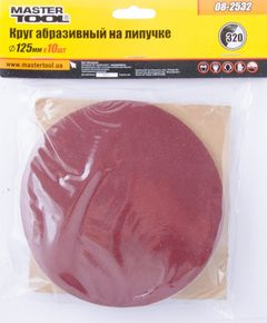 Круг шліфувальний MASTERTOOL 125 мм, 320 зерно, 10 шт, фото  | SNABZHENIE.com.ua